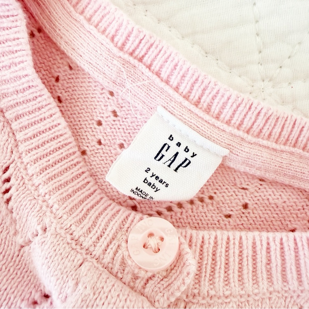 2 Years GAP Kids Pink Knit Cardigan Sweater - Picture 2 of 3
